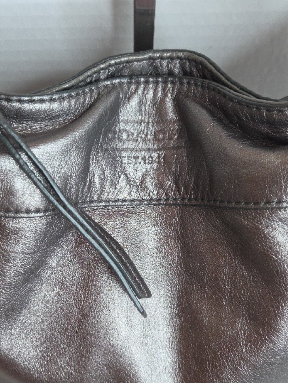 Coach Metallic Pewter Leather Shoulder Bag - Picture 3 of 11